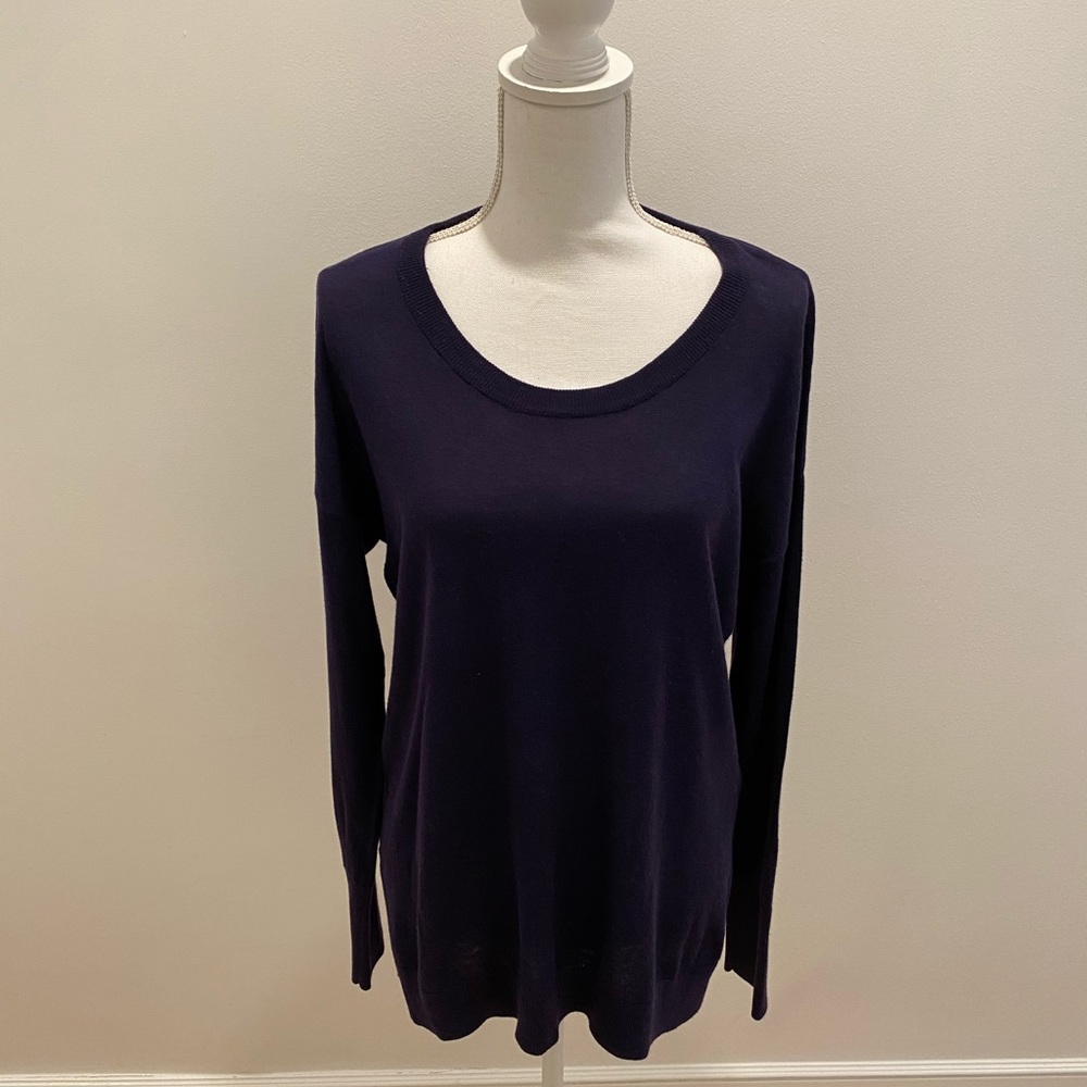Navy Scoop Necked Tunic Sweater